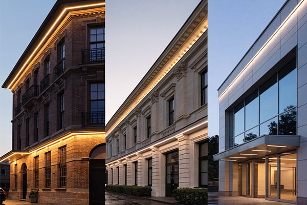 LED linear lights showing different kelvin values